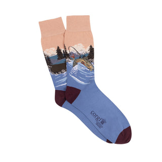 Men's River Scene Cotton Socks - Corgi Socks