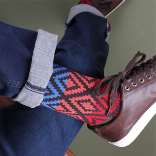 Men's Diamond Colour Block Cotton Socks