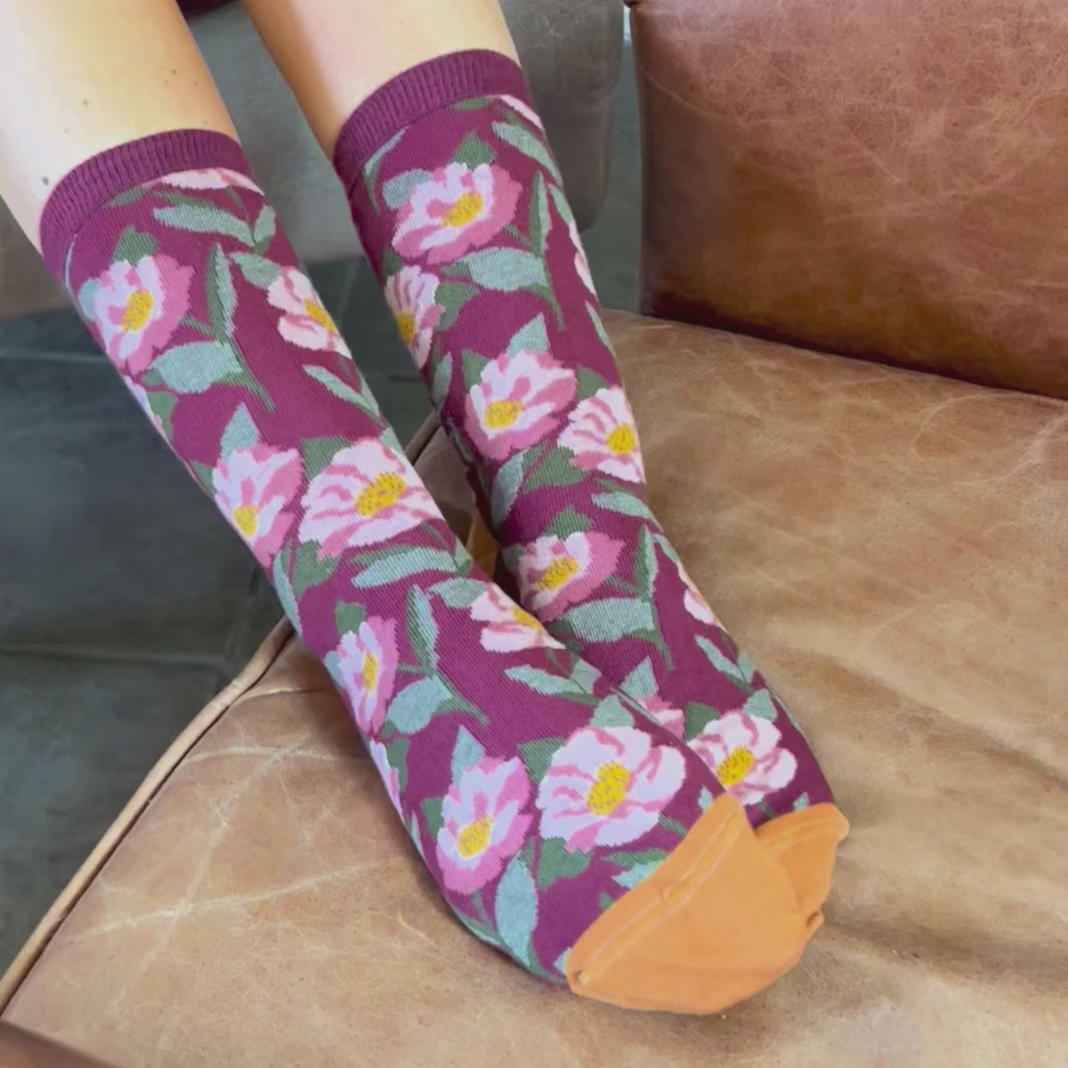 Floral patterned socks