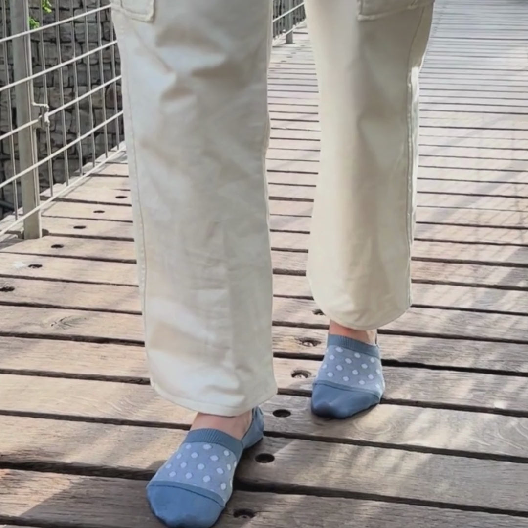 Women's Spotty Mercerised Cotton Invisible Socks