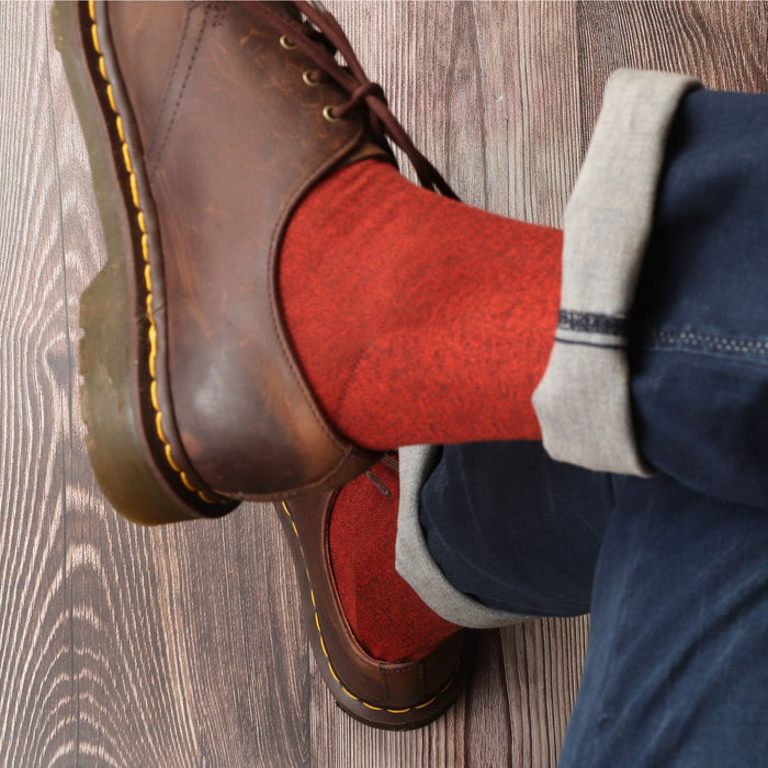 Men's Rust Marl Cotton Socks