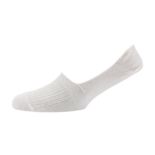 mens White Rib Mercerised Cotton Invisible Socks - Corgi Socks