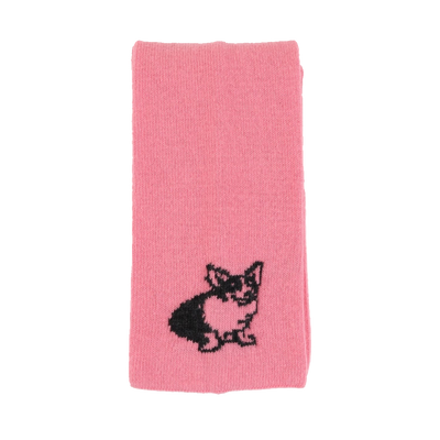 Corgi dog motif scarf in pink