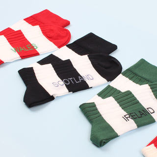Men's Wales Rugby Striped Cotton Socks
