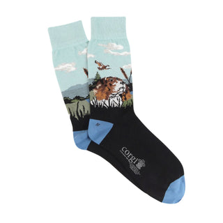 Spaniel Scene Cotton Socks - Corgi Socks