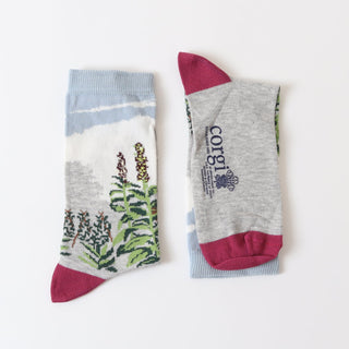 Women's Country Garden Cotton Socks - Corgi Socks