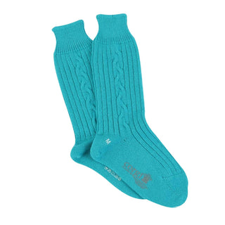Women's Luxury Hand Knitted Cable Pure Cashmere Socks - Corgi Socks
