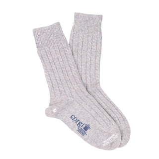 Women's Luxury Hand Knitted Mini Cable Pure Cashmere Socks - Corgi Socks