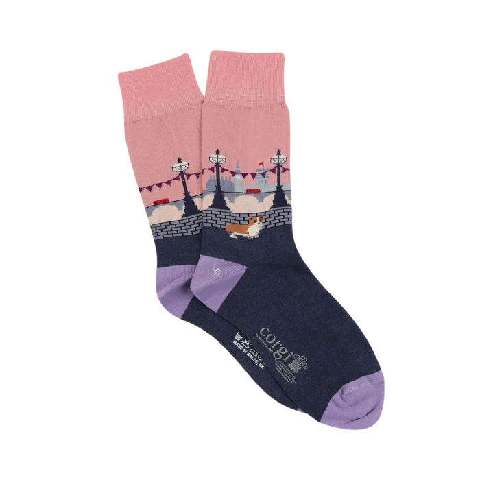 Women's Royal Collection Corgi in the City Cotton Socks - Corgi Socks