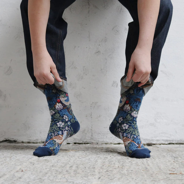 person wearing William Morris socks