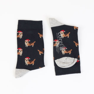 Kids Christmas Corgi Cotton Socks