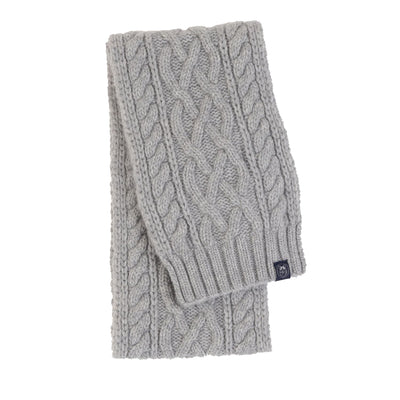 cross cable cashmere scarf in silver