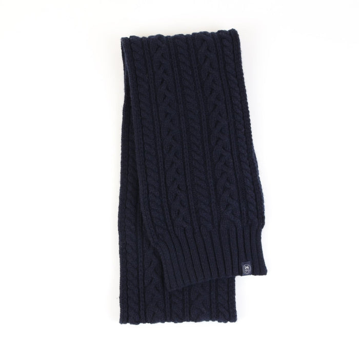 Cable knit scarf in navy
