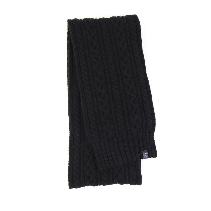 Cable knit scarf in black